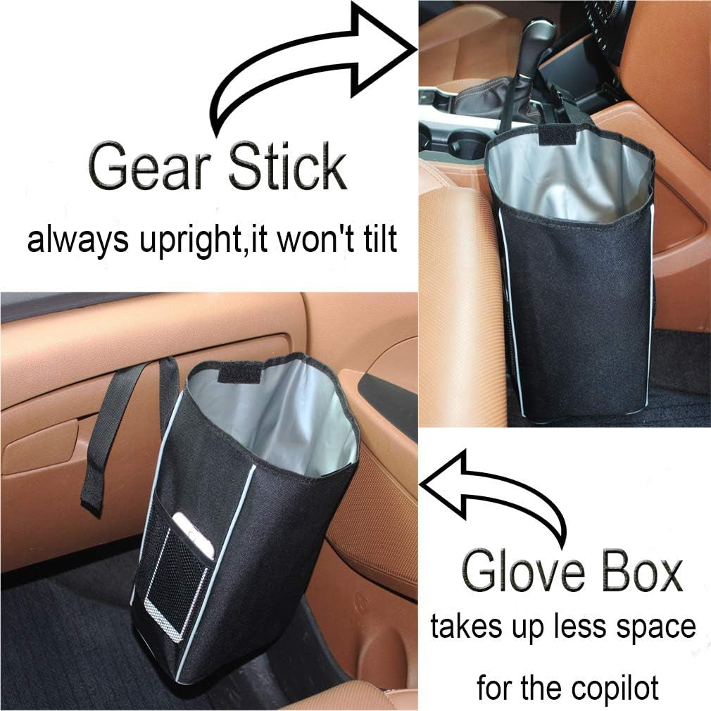 Car Trash Can, Car Garbage Can, Car Trash Bag, 2.2 Gallons Black Hanging Waterproof Leakproof Thicken, Collecting Car Trash and Sorting Items for Your Car, Truck and SUV
