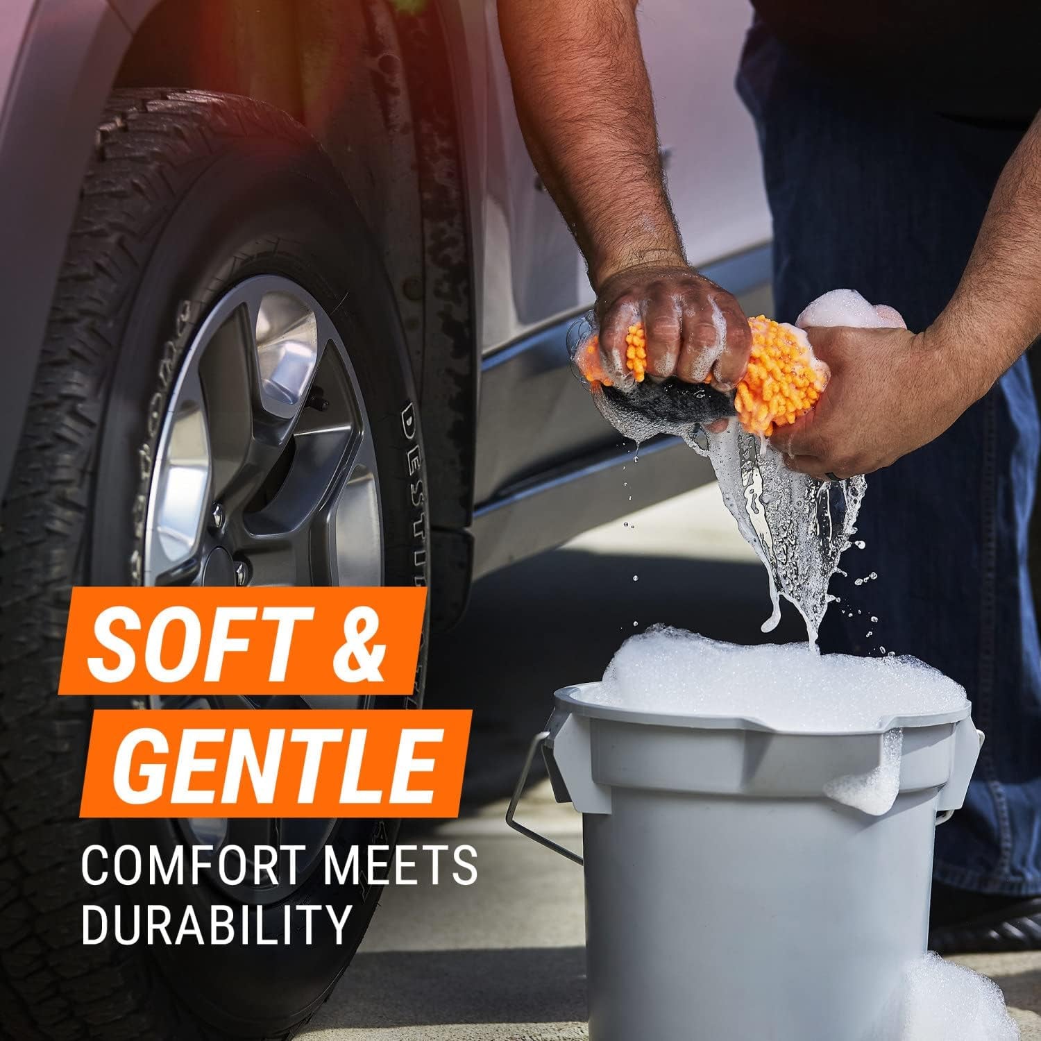 Microfiber Car Wash Mitt and Pad Set by , Machine Washable, Highly Absorbent Cleaner for Dirt and Bugs