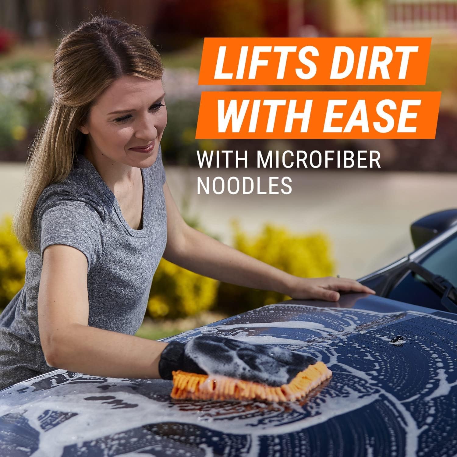 Microfiber Car Wash Mitt and Pad Set by , Machine Washable, Highly Absorbent Cleaner for Dirt and Bugs