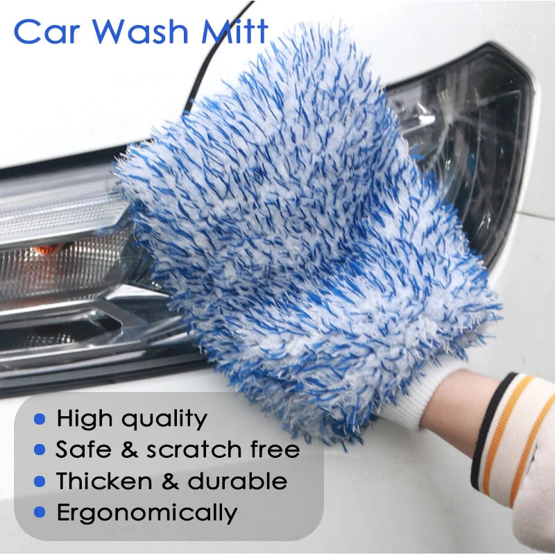 Plush Car Wash Mitt Microfiber
