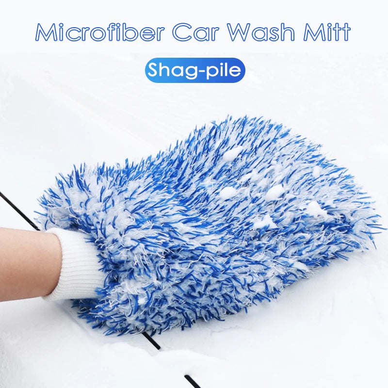 Plush Car Wash Mitt Microfiber