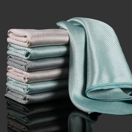 Fish Scale Microfiber Glass Cleaning Cloth 30x40cm