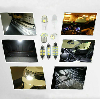28Pcs Car Interior White Combo LED Map Dome Door Trunk License Plate Light Bulbs